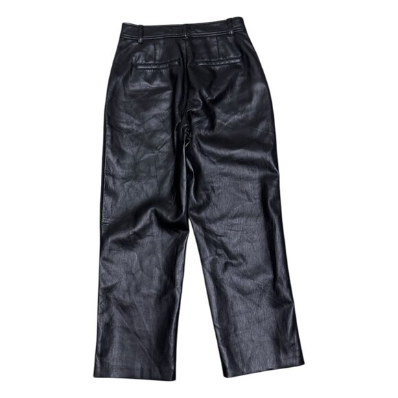 BABATON Aritzia Faux Vegan Leather Ankle Capri Business Casual Pants Womens 2 - Picture 3 of 6